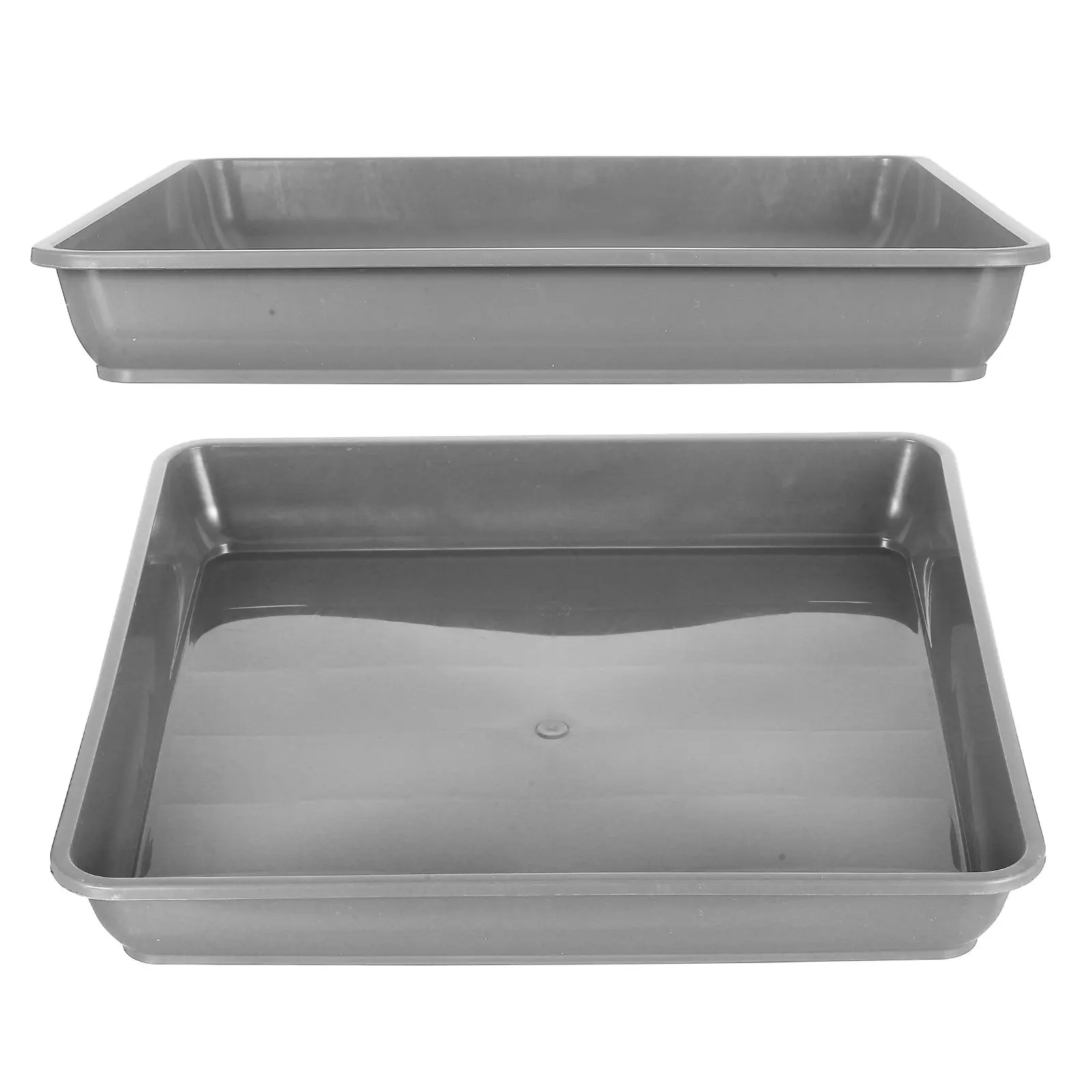 2Pcs Bonsai Plant Tray Large Square Water Catchment Base Thickened Plastic Planter Drainage Saucer Indoor Outdoor Garden Plant