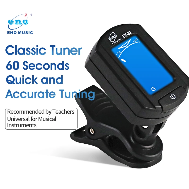 Guitar Tuner Clip on Digital Electronic Tuner for Guitar, Bass, Ukulele, Violin, Mandolin, Acoustics Calibration Tuner