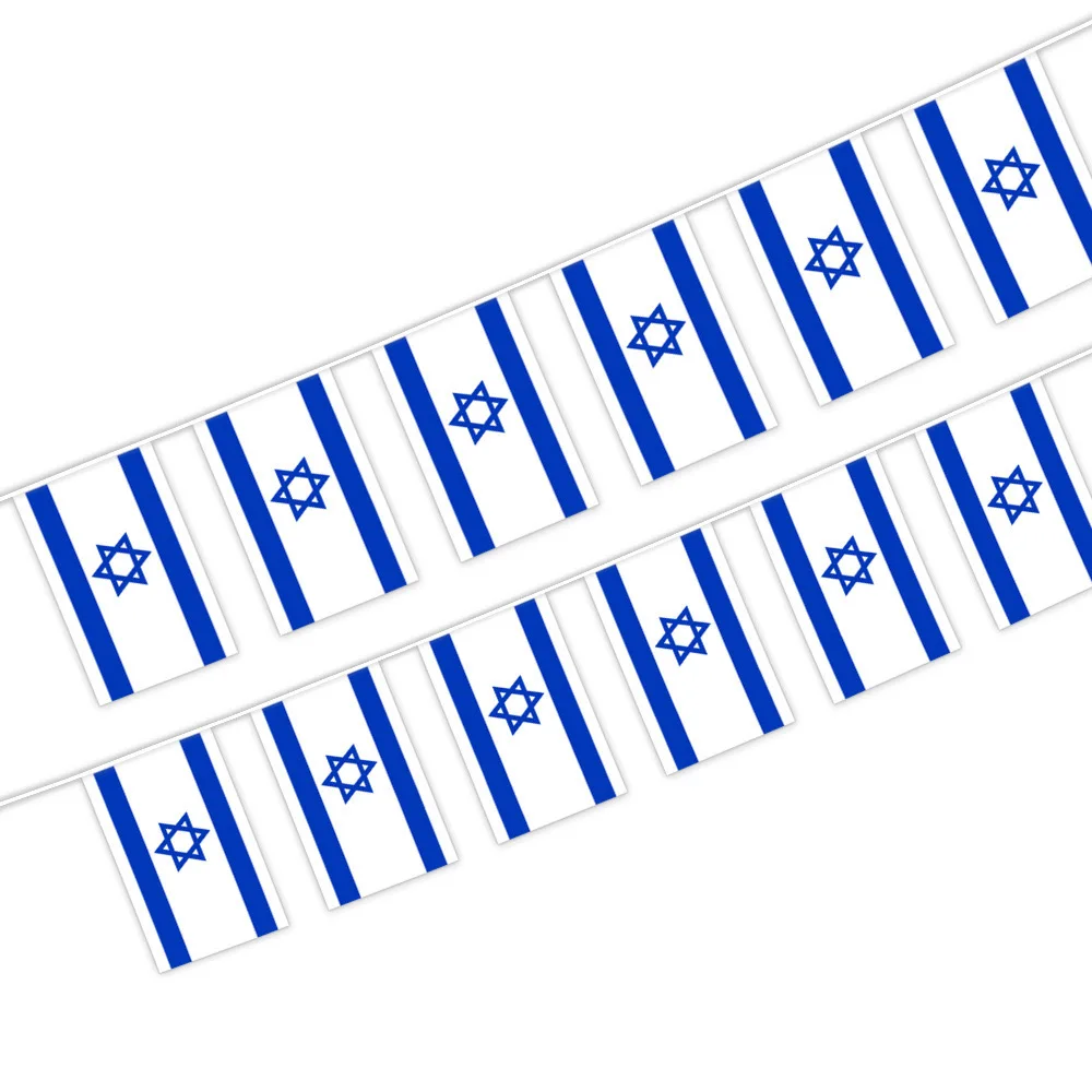 YIXIN20pcs/lot israel bunting flags 14x21cm Pennant Israel String Banner Festival Party Holiday