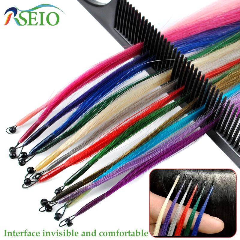 Resio cor 8d ponta extensões de cabelo 100% real cabelo humano microcontas extensões cor roxo azul rosa cinza 20 polegada 0.5g/fio