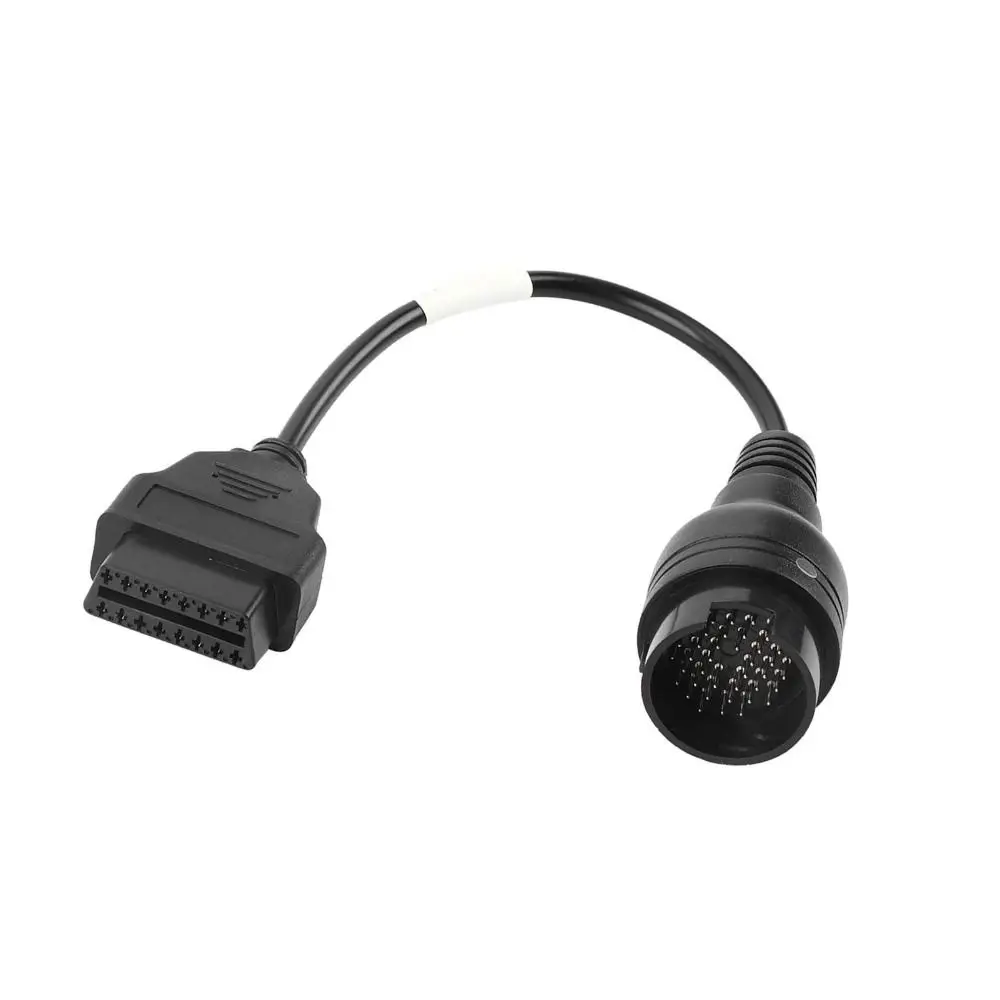 ABS Adapter Cable Durable High Reliability 38 Pin To 16 Pin Connector Black Stable OBD2 Adapter for Iveco Truck Professional Use