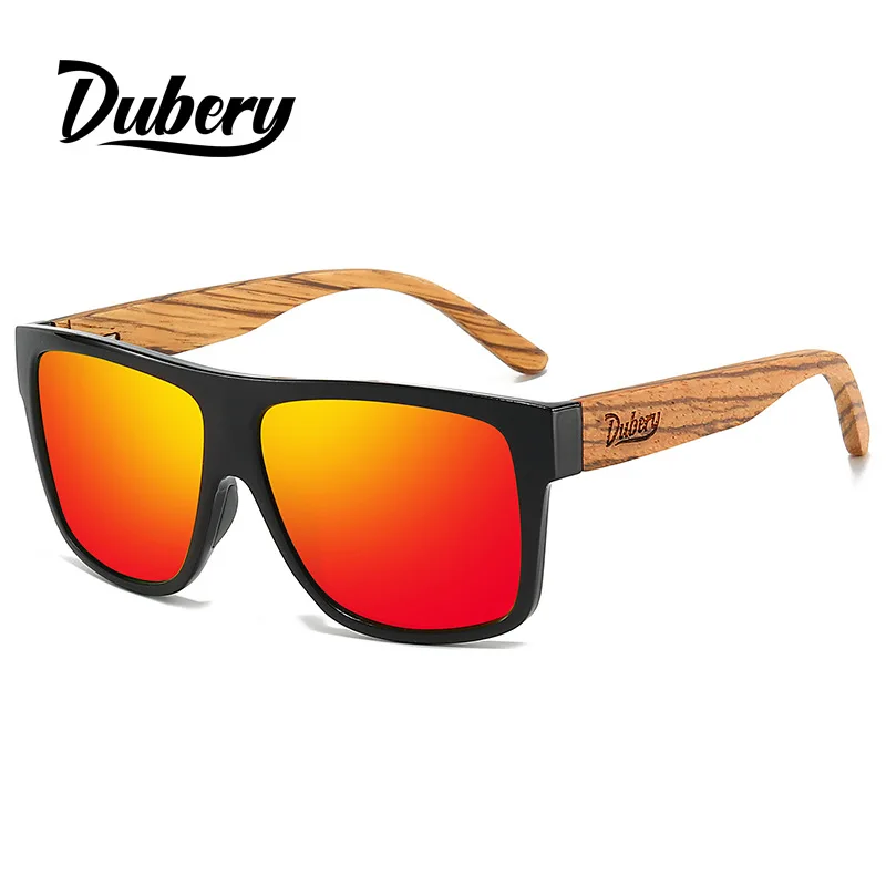 DUBERYCross-Border New Arrival Zebra Print Wood Glasses Men's Women's Black Walnut Polarized Sunglasses D240