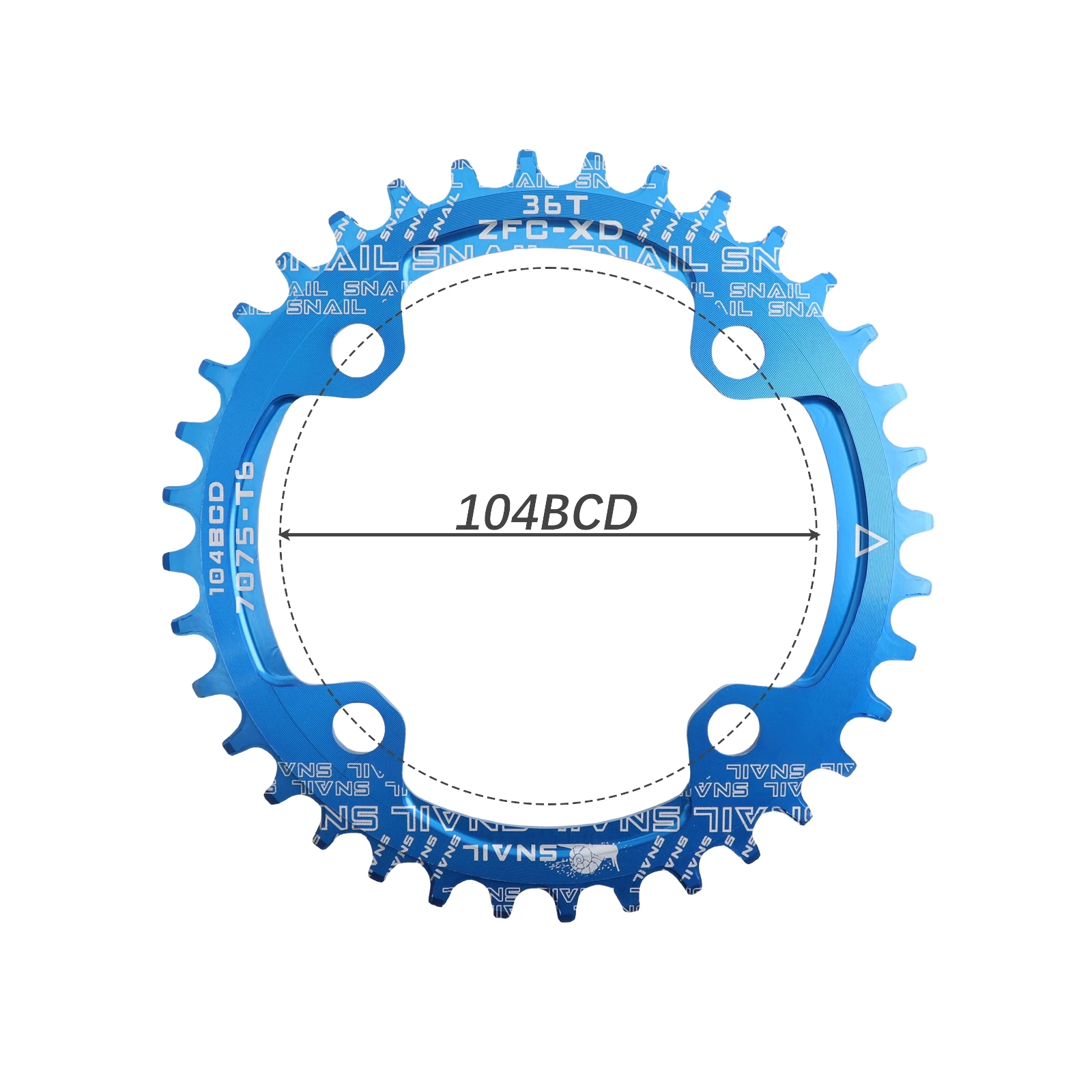 SNAIL Chainring 104BCD Round 32 34 36 38 40 42T 44 46 Tooth Narrow Wide Ultralight MTB Mountain Bike 104 BCD Chain ring