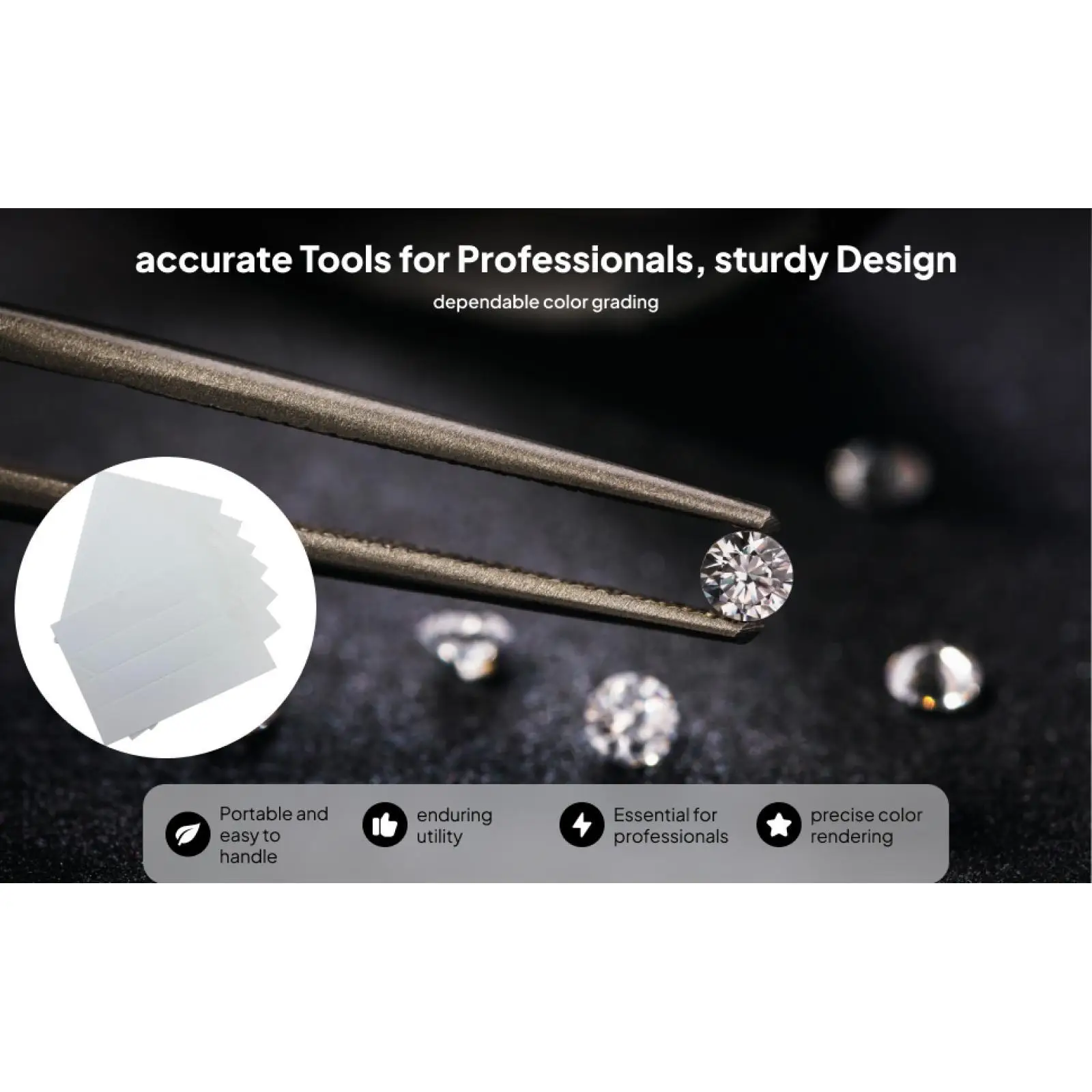 

10x Display Diamond Color Grading Grader Diamond Color Grading Tray Gemstone Sorting Tray for Beading Stone Jewelry Finding Gems