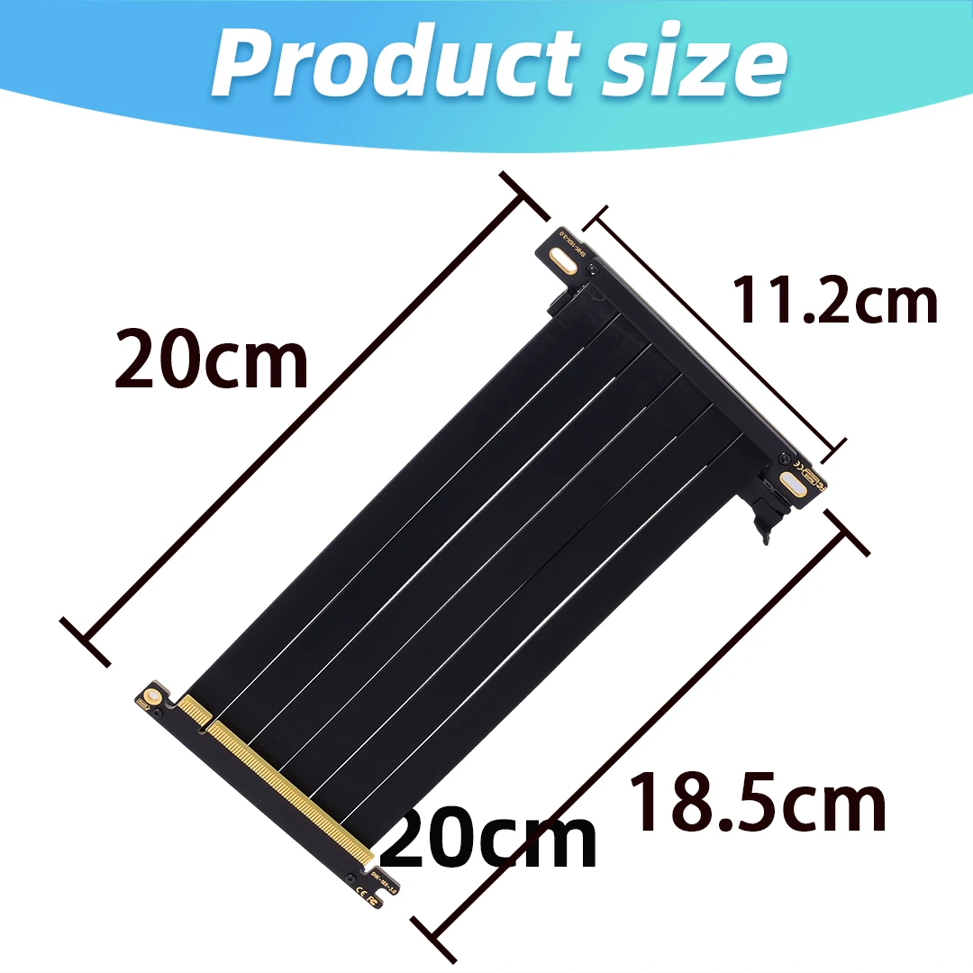 PCIE 3.0 X16 Riser Cable Double Reverse 180 Degree  Adapter Graphics Card GPU Extension PCI Express Black White for  PC DIY
