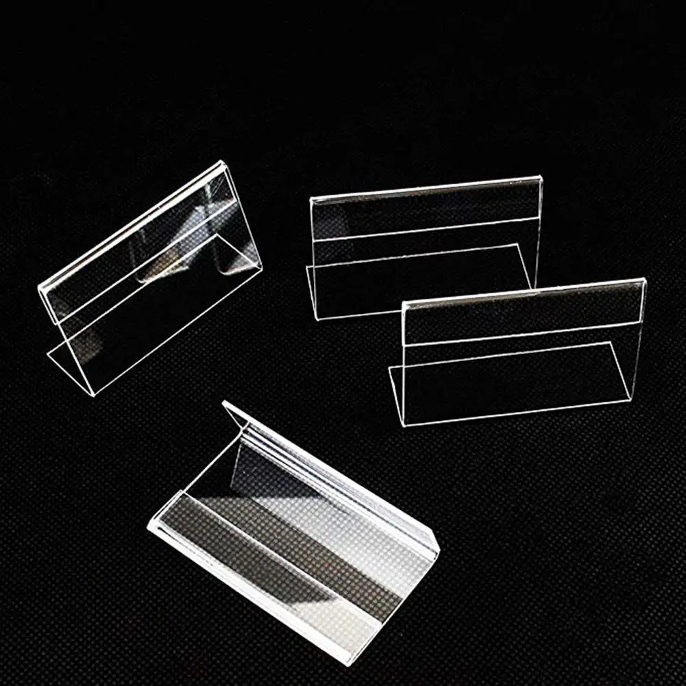 1pc Mini L Shape Clear Retail Store Counter Stand Acrylic Sign Display Holder Shelf Label Holder Price Card Tag