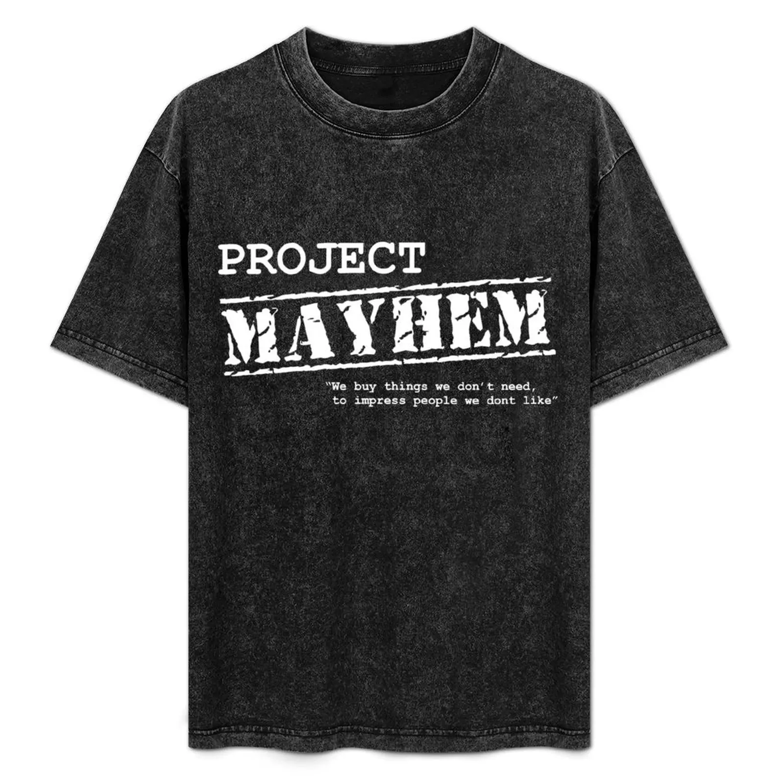 

Project Mayhem T-Shirt plus size clothes rapper graphic tees basketball graphic tees vintage Short sleeve tee men