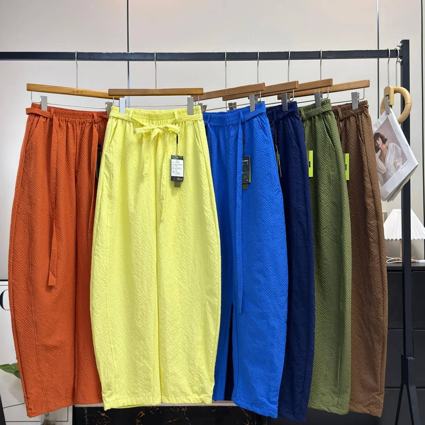Couple's Outdoor Hiking Loose Fit Casual Pants Water Resistant Durable Polyester High Waist Knife Pleat Style City Outdoor