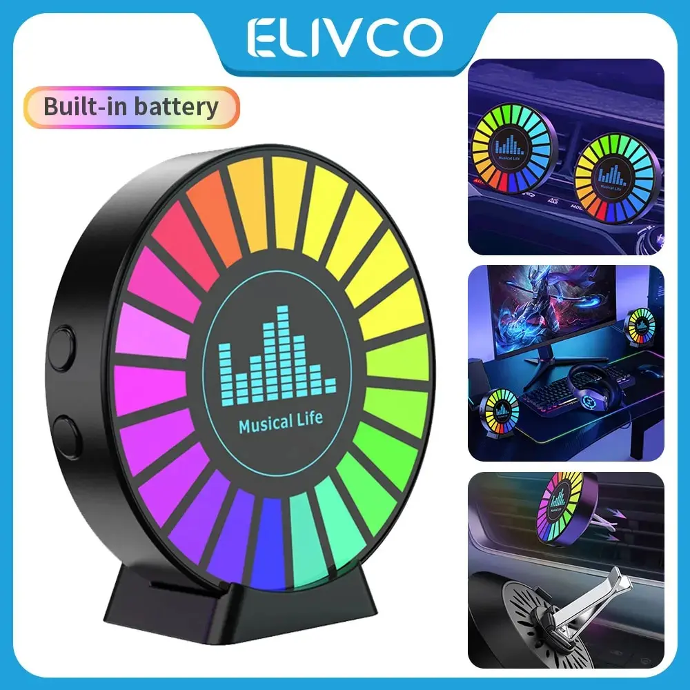 Led Music Sound Control Pickup Light Rhythm Lamp RGB Car Ambient Light Adjustabl Automotivo Strip For Automobiles Family Party