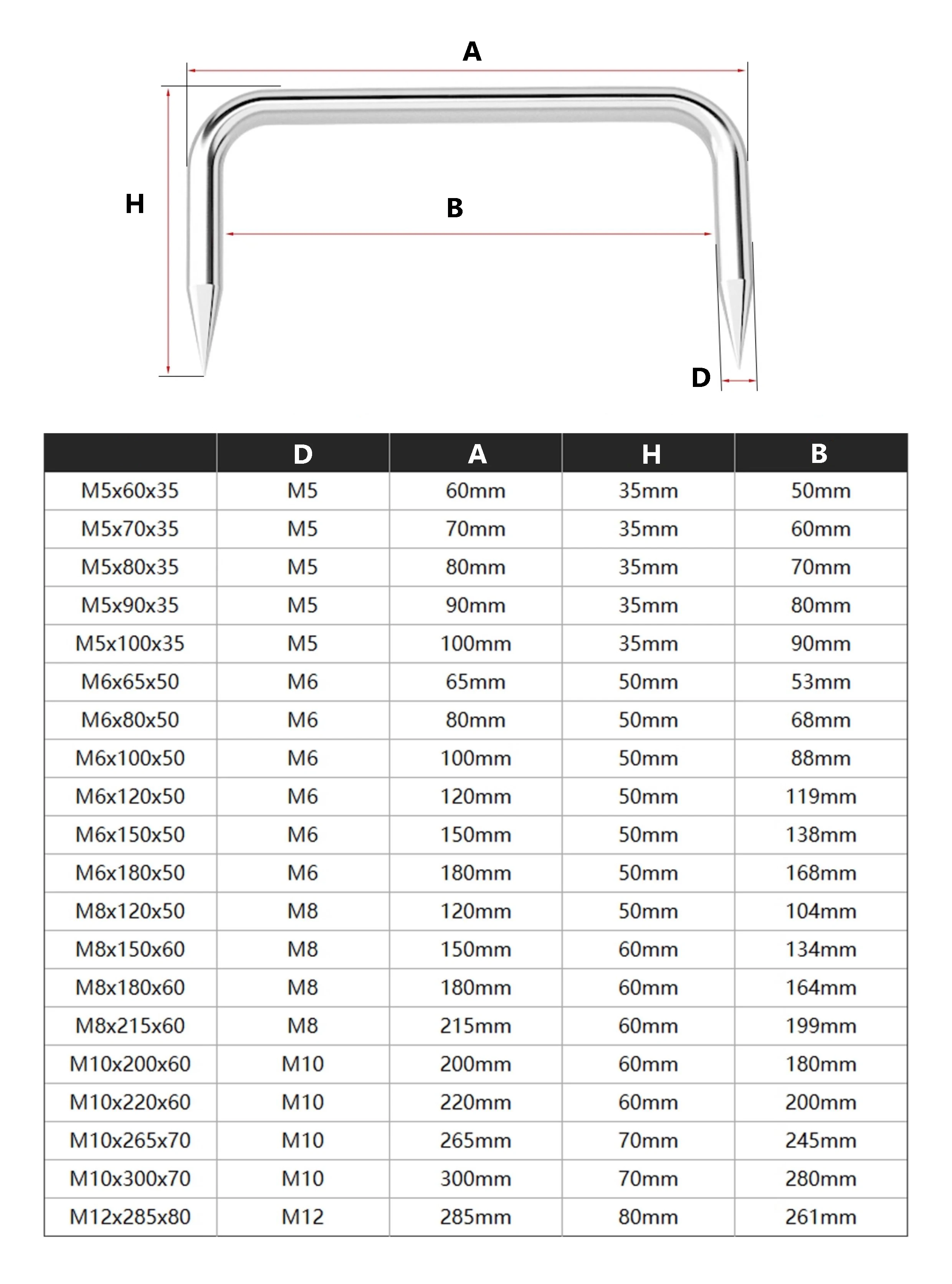 304 Stainless Steel Heavy Duty Staple‌ Clamp Nail M5 M6 M8 M10 M12 Lawn Staples for Fixed Irigation Tubing Fence Barrier