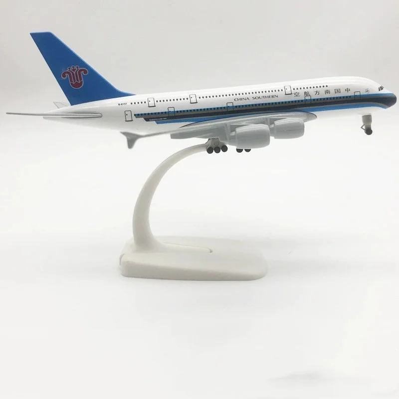 20cm Aircraft Model A380 China Southern Airline Alloy Simulation Plane Model Aviation Gift With Wheel Stand Collectible Display