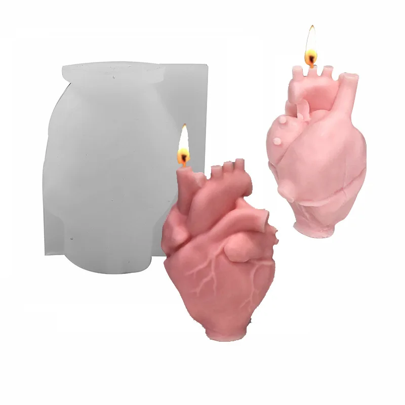 Halloween  Earth Human Heart Organ Silicone Candle Mold for DIY Handmade  Candle Plaster Ornaments Handicrafts Soap Moul