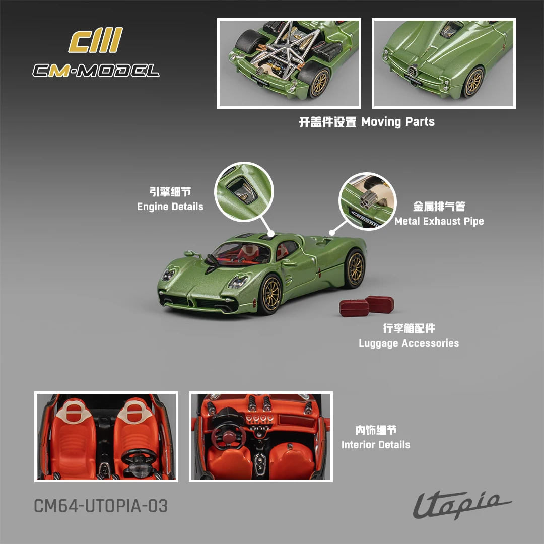 **Pre-order ** CM MODEL 1:64  Utopia Metallic Green  Diecast Model Car