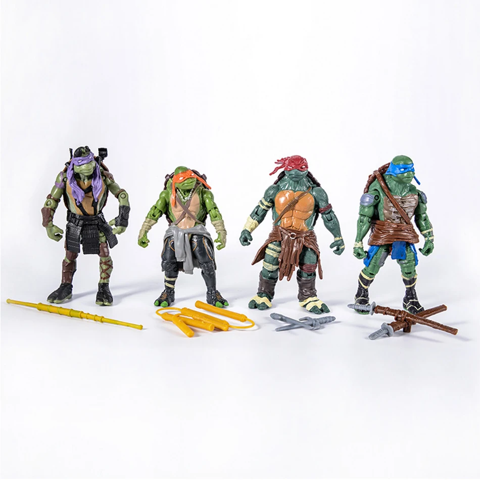 4 Uds TMNT figura de acción Anime adolescente Mutante Tortuga Ninja Figuras juguetes NECA PVC colección modelo regalo para decoración de niños