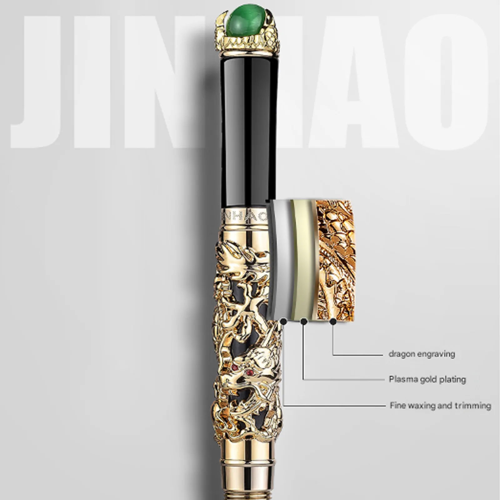 

Перьевая ручка JinHao Golden Dragon King Элегантная шариковая ручка Высококачественный стильный и изысканный дизайн.