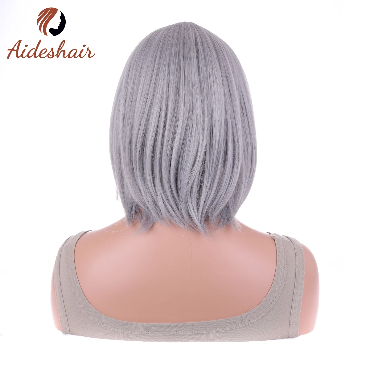 Peruka z falistym szalem i frędzlami w kolorze srebrnym Peruka z naturalnego syntetycznego włókna termoodpornego do codziennego użytku na imprezie (12 cali)