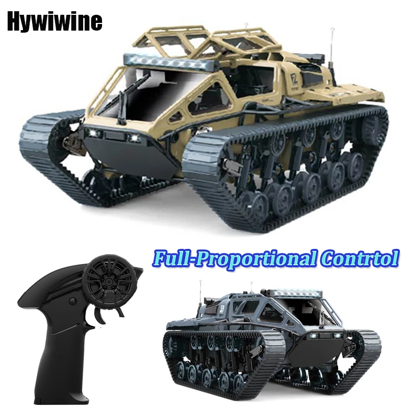 JJRC C8812 LED Light Full Scale Tracked Tank Simulation Model Toy RC Car Model Drift Remote Control Off-Road Vehicle Boy Gift