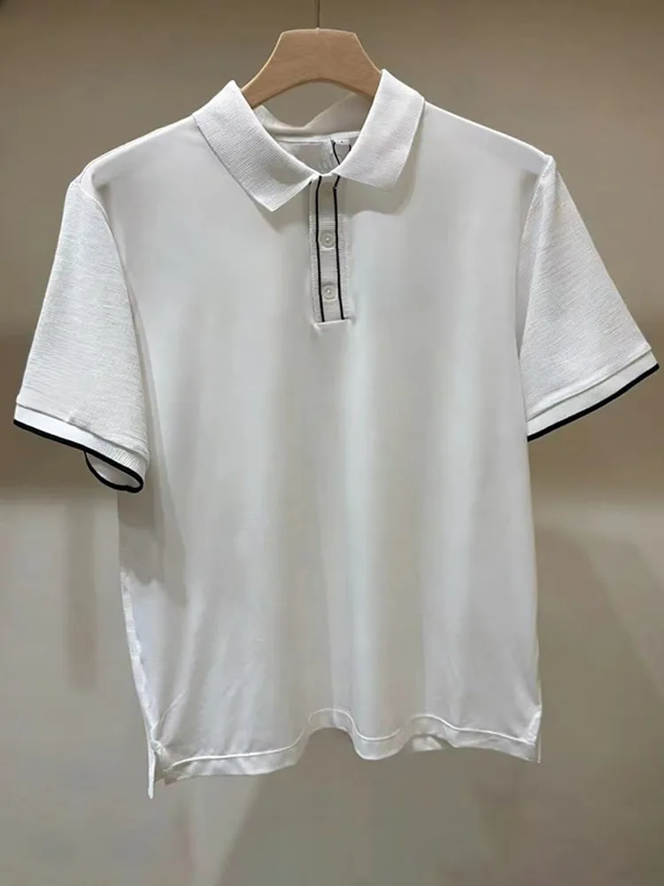 

Men’s Golf Polo Shirt Quick Dry Breathable Short Sleeve Contrast Collared Top