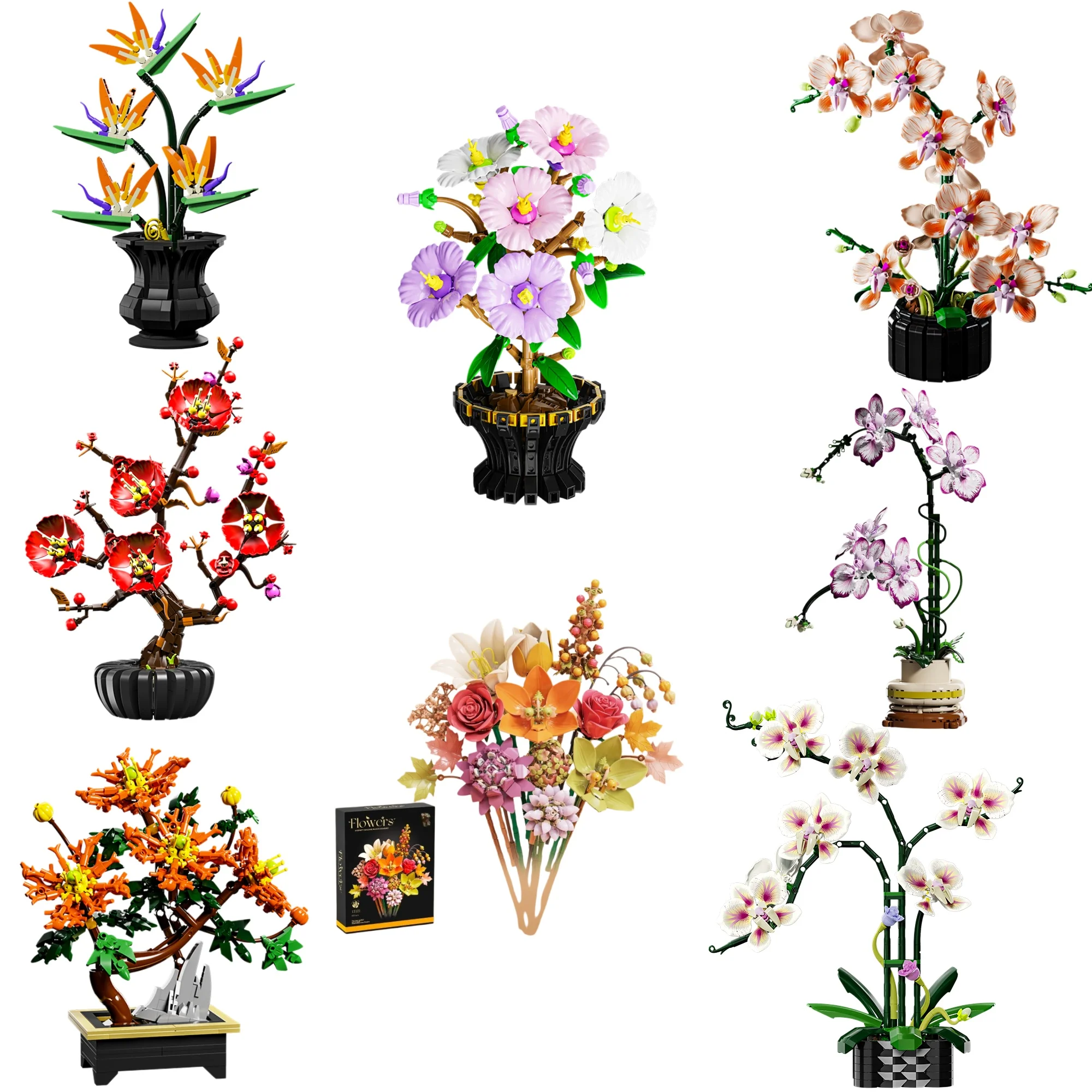 

Eternal Flower Pot DIY Building Blocks Bricks Bouquet Mother's Day Valentine's Day Gift Wife Women Girls Living Room Decor