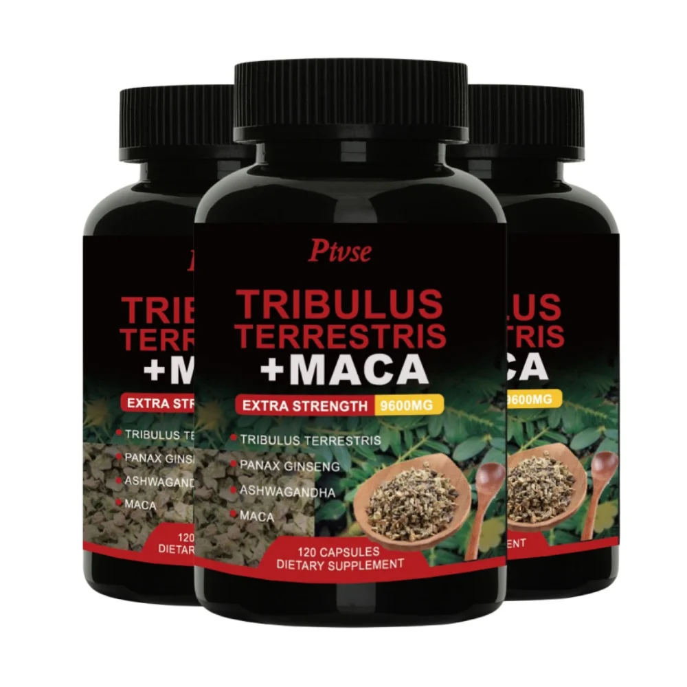 

Tribulus Terrestris Capsules, with Ashwagndha, Panax Ginseng, Maca, Boost Energy, Mood, Stamina & Performance, for Men & Women