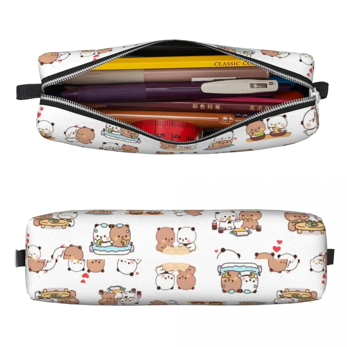 Étuis à crayons Peach et Goma Mochi Cat, sacs à stylos de dessin animé mignon, grande boîte de rangement pour filles et garçons, cadeaux de bureau, mode