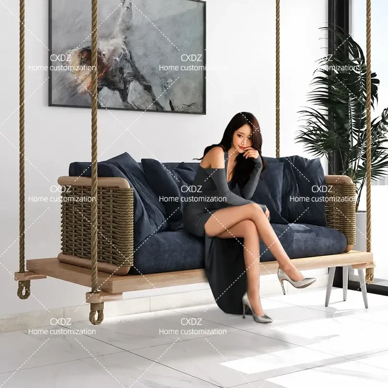 Nordic Swing Hanging Chair Outdoor Courtyard Rattan Basket Indoor Balcony Single Double Household Hammock