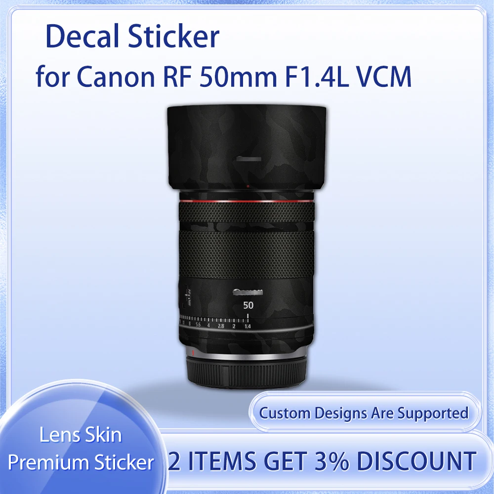 

RF50f1.4L наклейка для объектива Canon RF 50 мм F1.4L VCM, наклейка на кожу RF 50f1.4L, защитная пленка, пленка для кожи, покрытая
