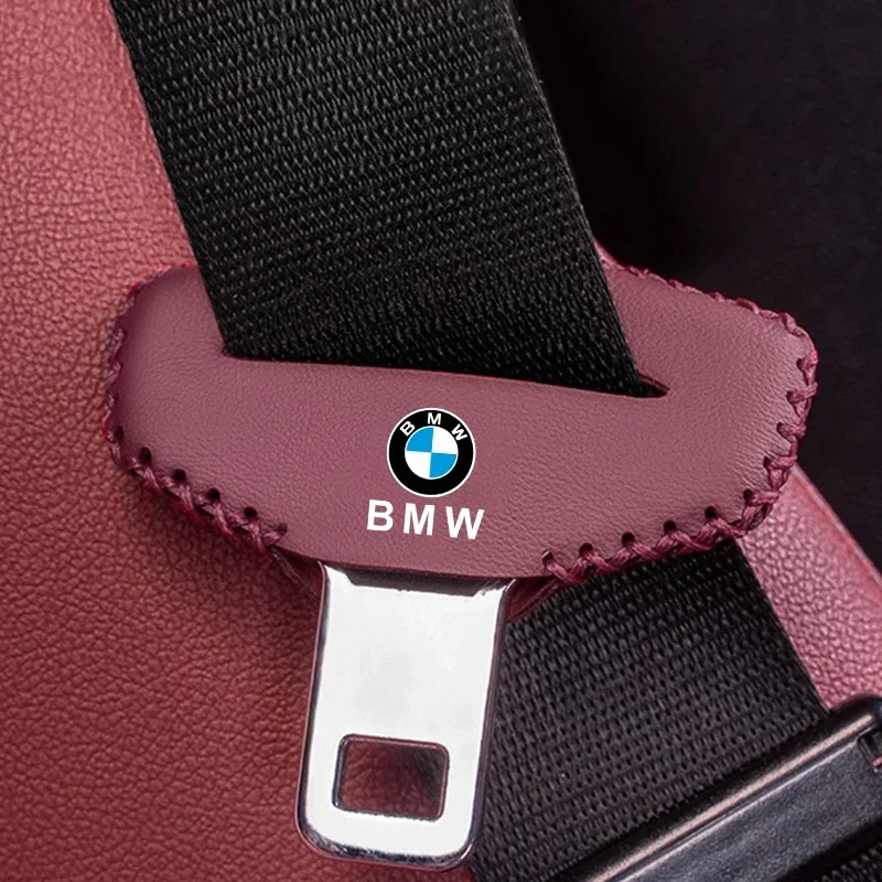 1/2pcs Car Safety Belt Plug Leather Protector Covers For BMW E46 E90 E60 F30 F10 E39 E36 F20 G30 G20 E87 E92 E91 E30 F11 F31 X1