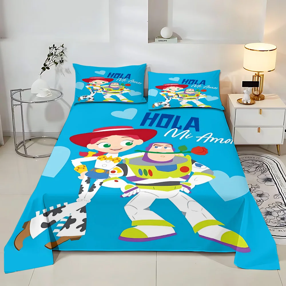 Bedding Set Adult Children Bed Sheet With Toy Story Cartoon Pillowcase Droop Full Encirclement Mattress Cover Four Seasons