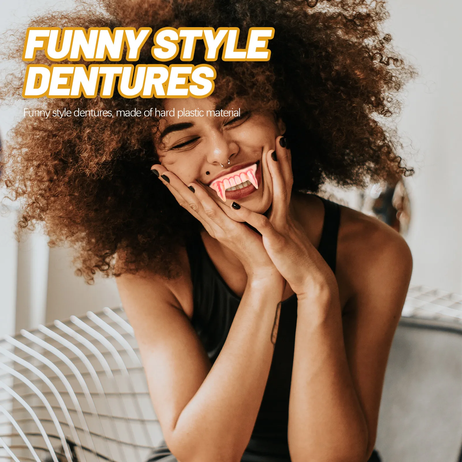 

5Pcs Funny Wacky Artificial Teeth Funny Style Prank Prop for Halloween Easter Masquerade Costume Accessories False Teeth