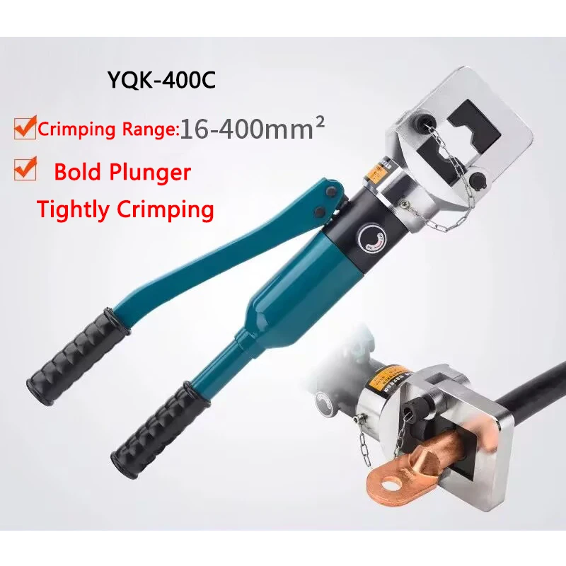 

Manual Hydraulic pliers YQK-400C Wire Crimping Pliers 16-400mm2 Copper Aluminum Wiring Terminal Crimping Tool