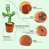 Dancing Twisting Cactus Can Sing And Learn To Talk Plush Toy Battery Model 120 Songs Dancing Singing Recording 2024 Gift