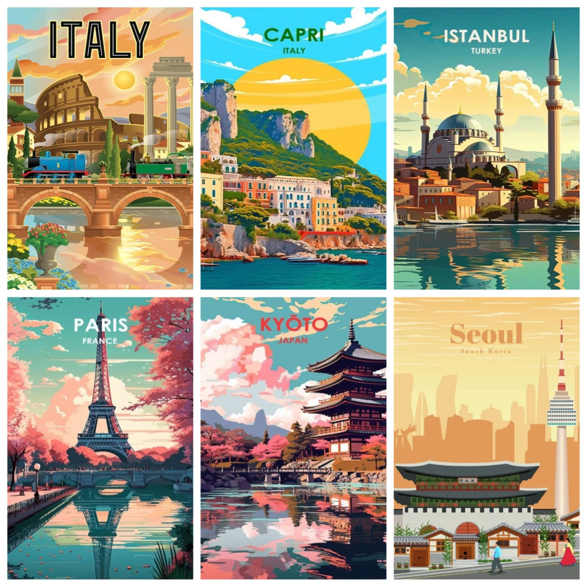 

1000 PCS Puzzles for Adults , Beautiful Urban Landscape Jigsaw Puzzles Educational Games Colorful Puzzles Gifts Home Decor