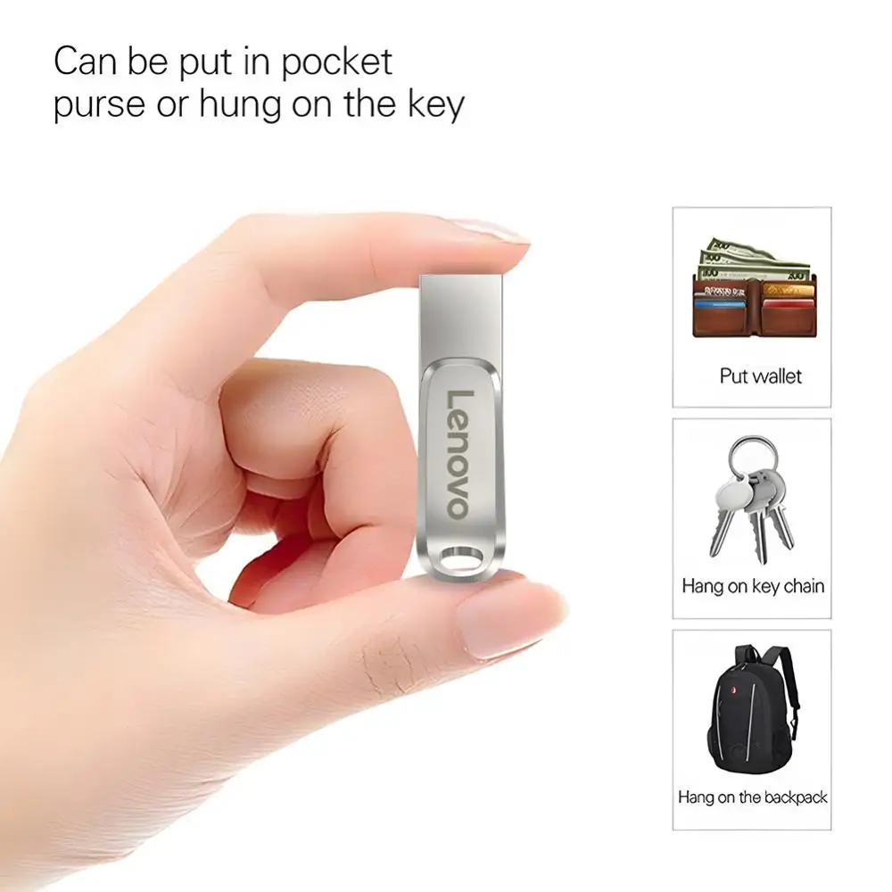 NEW Lenovo USB 3.0 Flash Drive High Speed Pen Drive 2TB Usb 3. 0 Memory Stick 1TB Flash Pendrive 128GB Metal Memoria Usb Disk