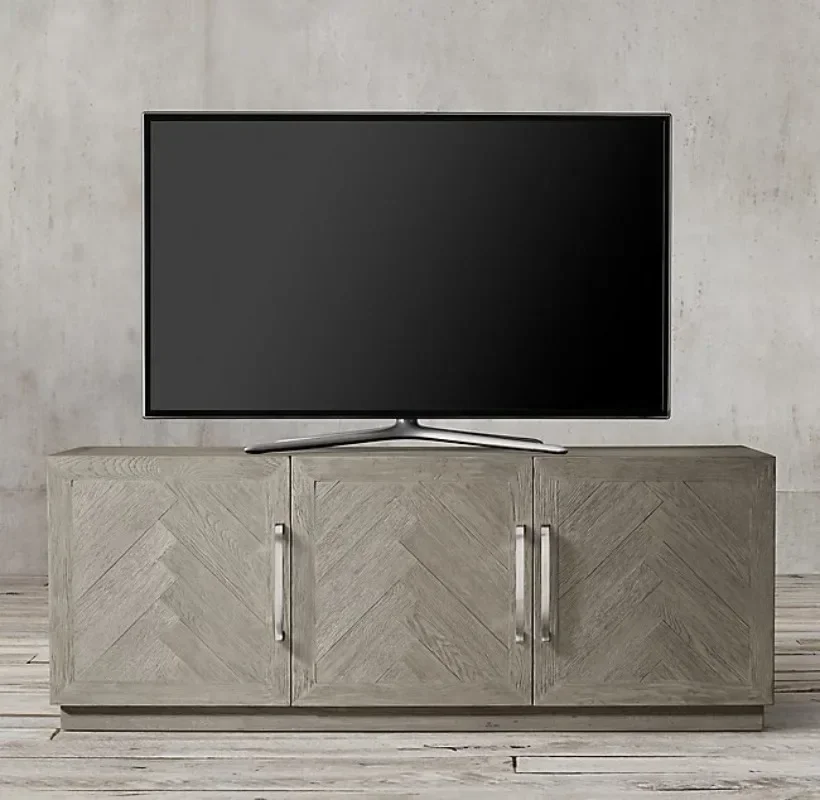 Light luxury solid wood TV cabinet High bedroom storage Small apartment Modern simple luxury video cabinet