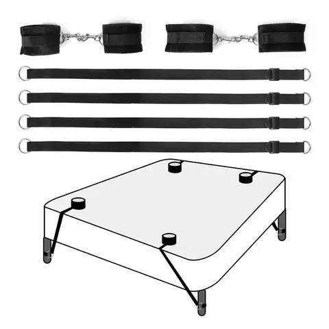 BDSM Bed Bondage Kit for Couple - 18+ Ergonomic Soft Handcuffs Rope, Adult Sexy Restraints Game Toy  Sexyshop Sex Toi for Man