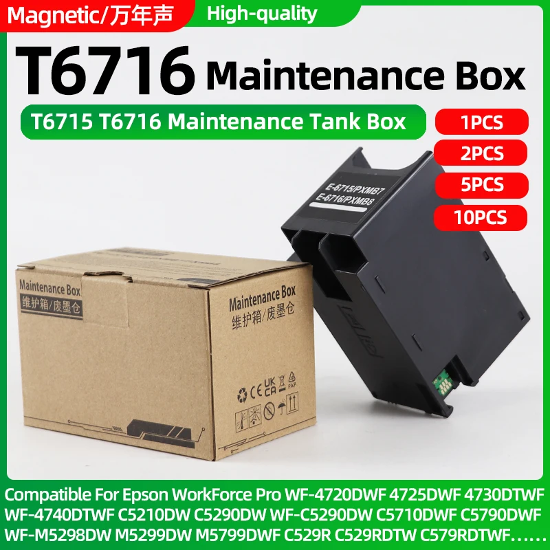 1~10pcs PXMB8 T6716 Waste Ink Tank Maintenance Box for Epson WF C5210 C5290 C5710 C5790 M5298 M5299 M5799 C579R ET8700 S381 S880