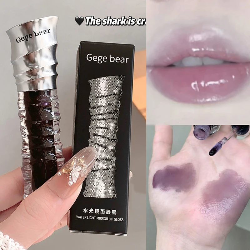 مرآة التوت ملمع الشفاه مثير طبطب الأرجواني المياه الشفاه الصقيل متلألئ الزجاج ترطيب لا لزجة هلام السائل زيت أحمر الشفاه