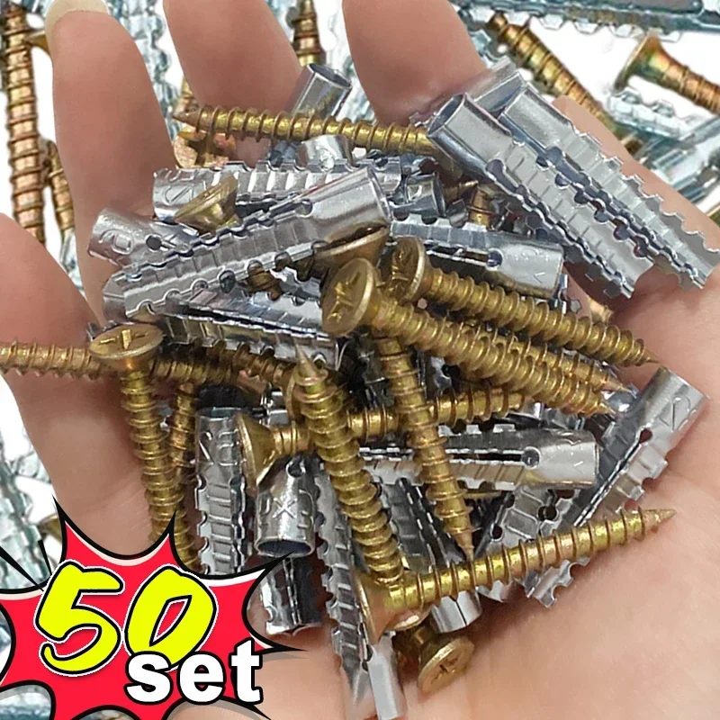 New Self Tapping Serrated Expansion Tube Screws Metal Pipe Drilling Plug For Concrete Wall Anchors Fasteners Bolt Kits Wholesale