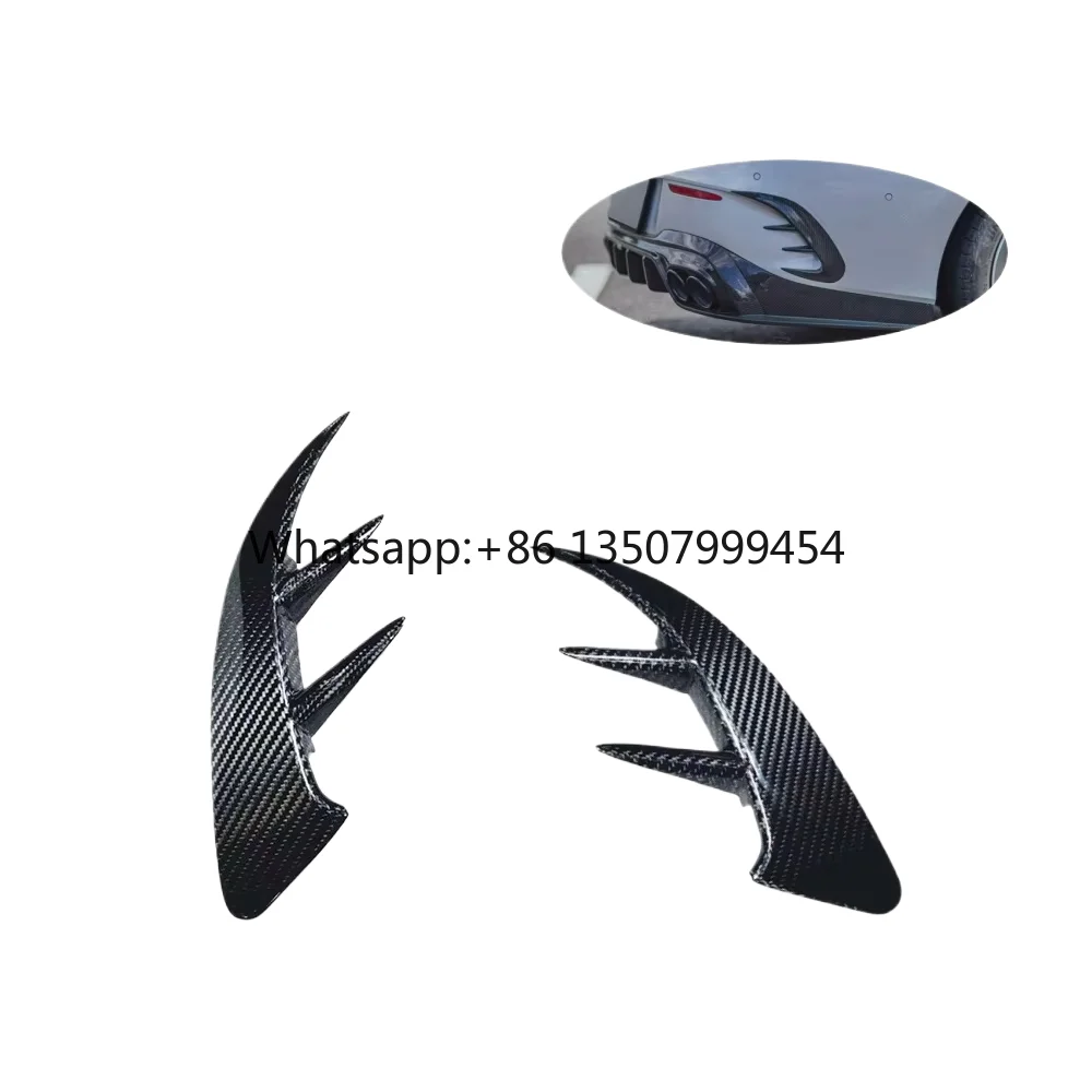 Car Modify Parts Dry Carbon Fiber Rear Bumper Canards for AMG CLA35 2020-2023