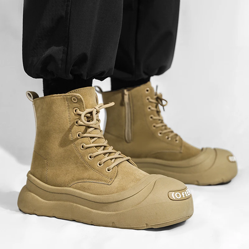 

Men Boots Shoes Male Desert Work Ankle Botas Men's Working Hunting Stitching Canvas Motorcycle Shoes Ankle Boots 39 46