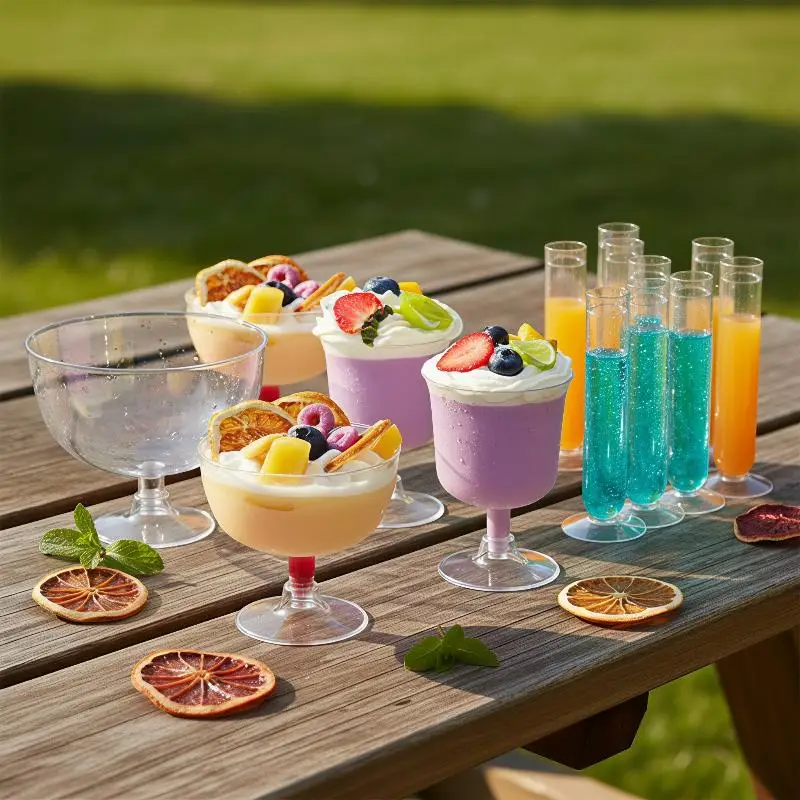 Clear Disposable Plastic Champagne Cups 10 Pack Shatterproof Food Grade Goblets for Bridal Shower Wedding Party