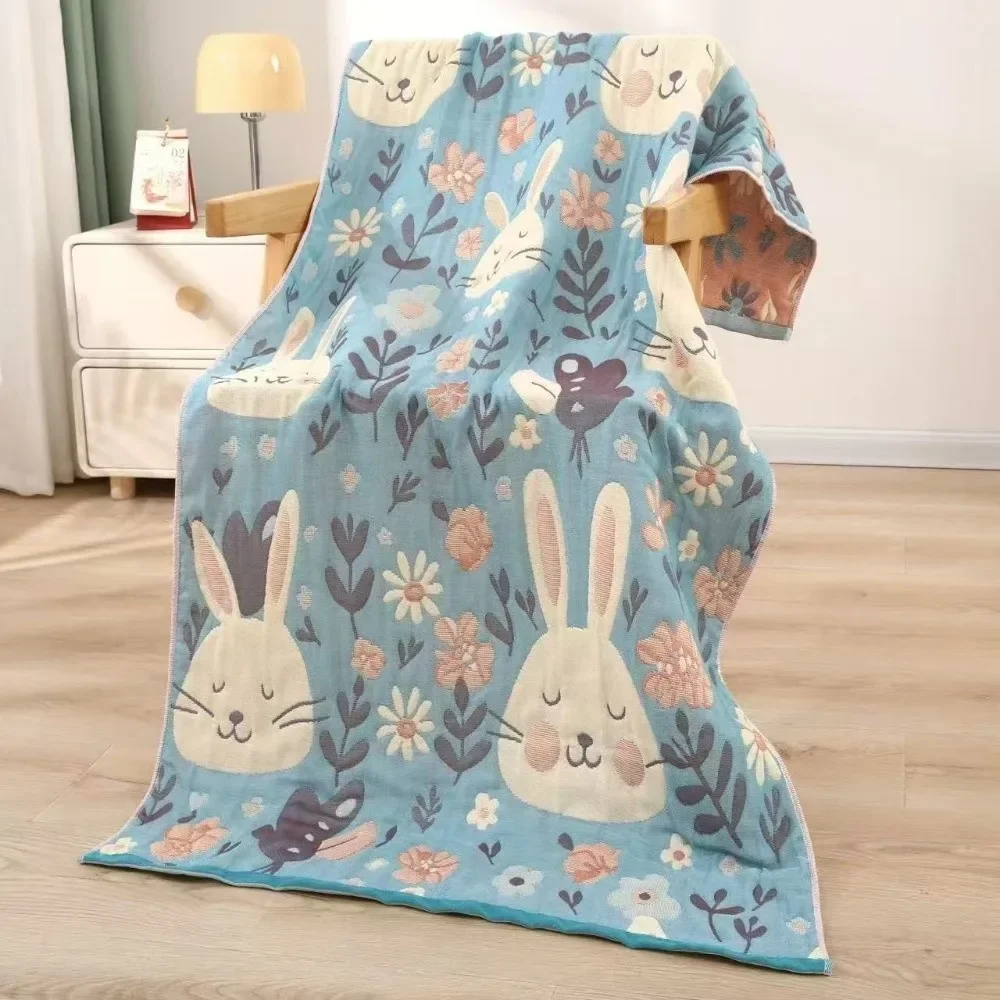 High Quality Multi Layer Bath Towel Soft Double Sidedprinted Beach Towel Multifunctional Small Blanket Universal in All Seasons