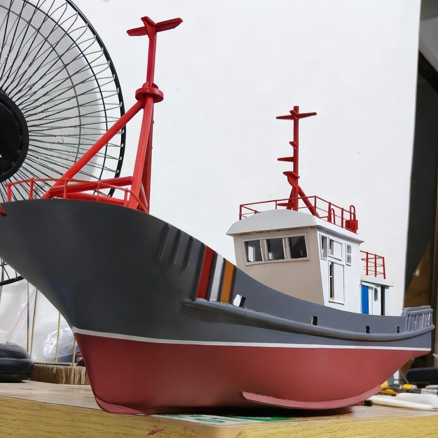 RC السفن 1/35 63 سنتيمتر مقلد جيانغسو التحكم عن بعد قارب الصيد ثلاثية الأبعاد مطبوعة مع تفاصيل معالجة الضوء RC عارض قوارب لعبة السفينة #3