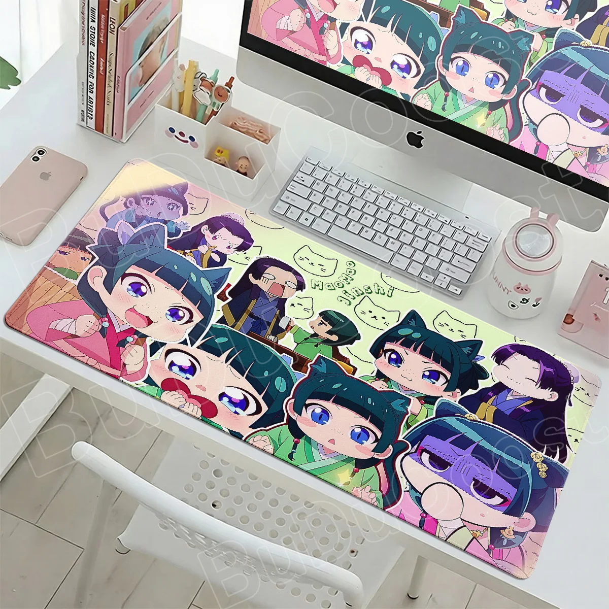 600x300mm The Apothecary Diaries Stitch Edge Durable Laptop Office Table Mat XL Anti-slip Rubber Keyboard Cute Anime HD Mousepad