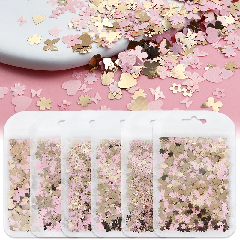 Pink Gold Resin Filling For Epoxy Resin Mold Filler Materials Butterfly Nail Art Sequins Keychain Pendant Silicone Mold Fillings