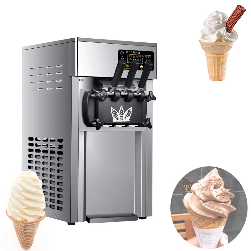 Commercial desktop soft ice cream machine sweet cone ice cream equipment machine 18-22L /H ice cream maker Machine 1200W