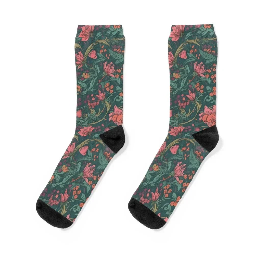 William Morris Inspired Design Socks cool winter gifts anti-slip professional running Socks Male Women's