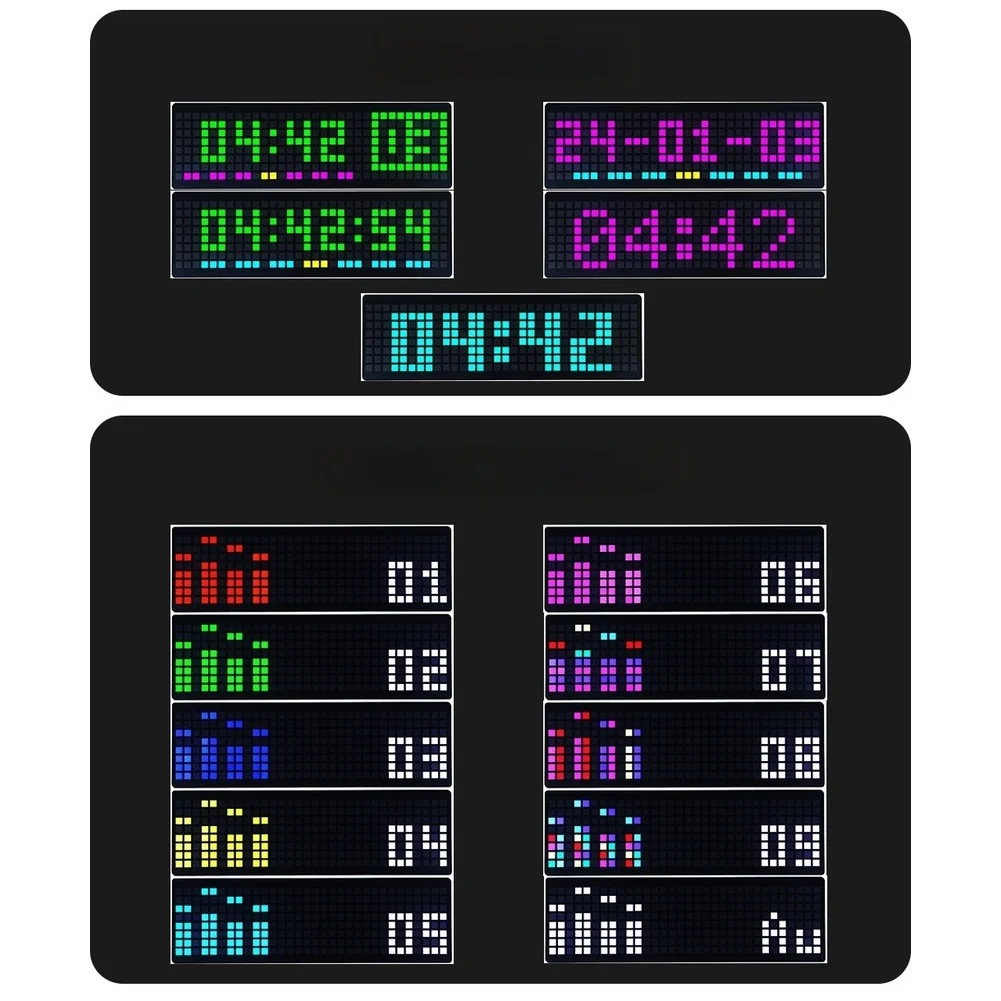 USB Powered RGB LED Clock Featuring Music For Spectrum Visualization and Transparent Engineering Style Housing