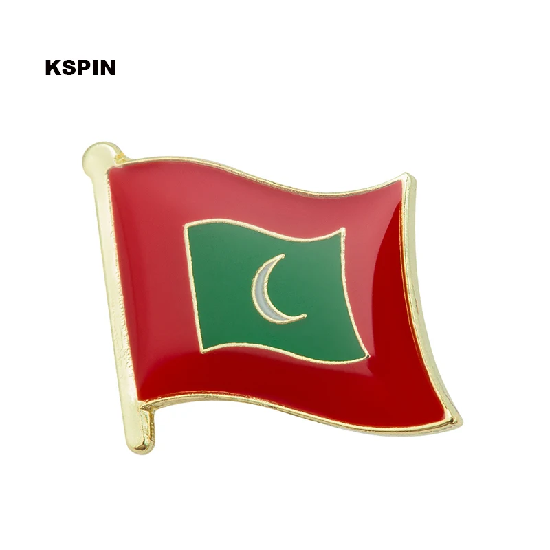 Maldives Flag Badge Symbol Pin Metal Badges Decorative Brooch Pins for Clothes Brooch Jewelry